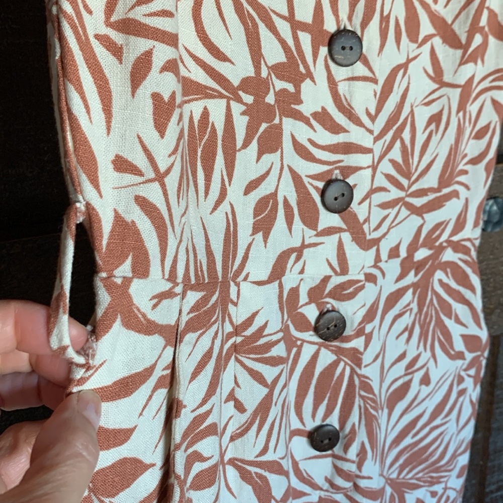 Monteau Los Angeles womens jumpsuit sleeveless size XS pockets boho linen blend - Picture 8 of 11